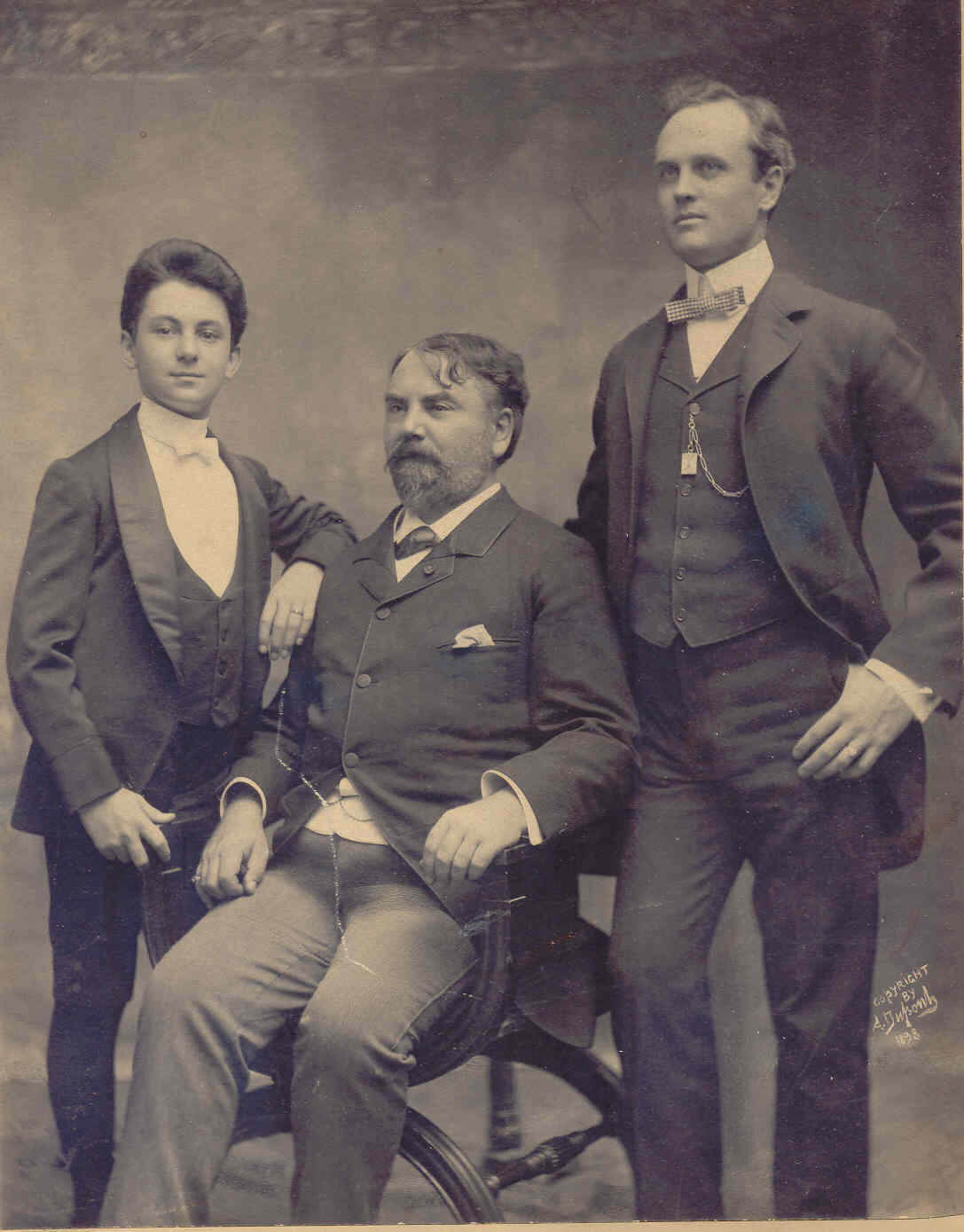 Edmund was sent off to Brussels to study.  This picture appears to be him with his mentors in Brussels.